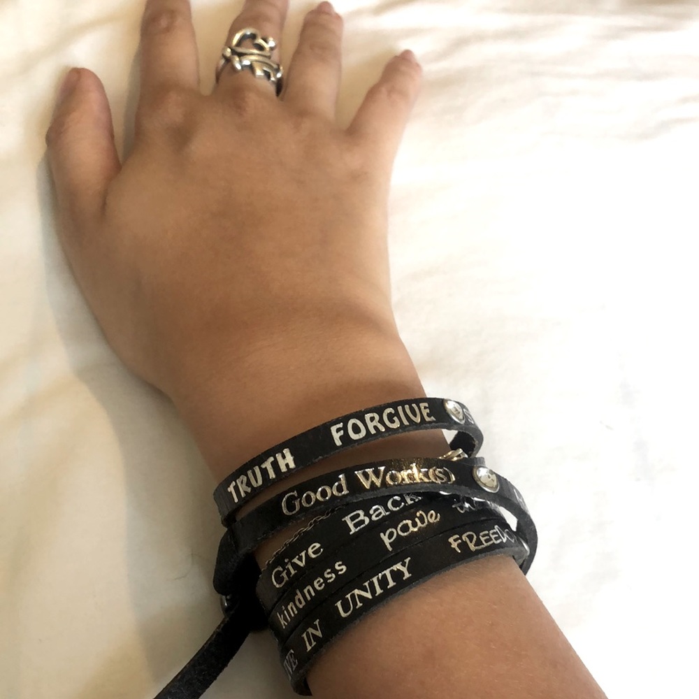 Quote wrap around bracelet